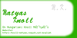 matyas knoll business card